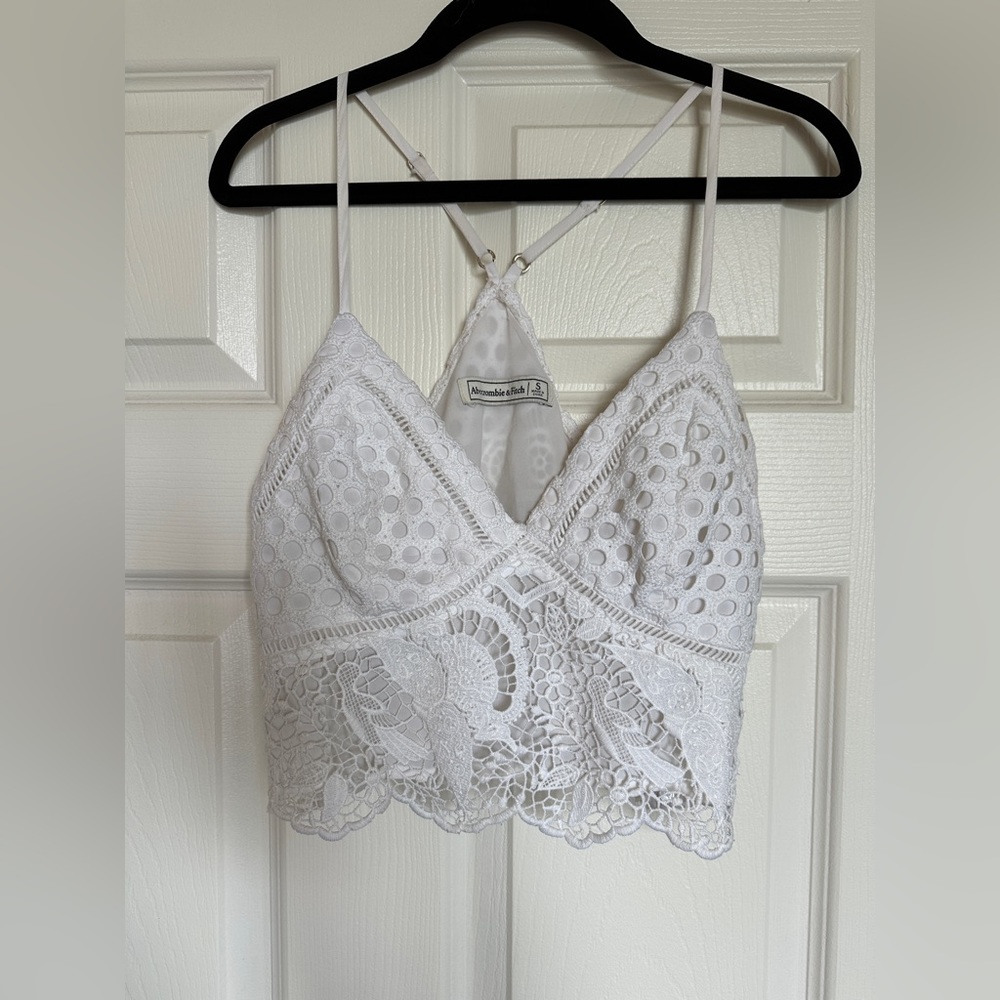 Embroidered White Crop Top